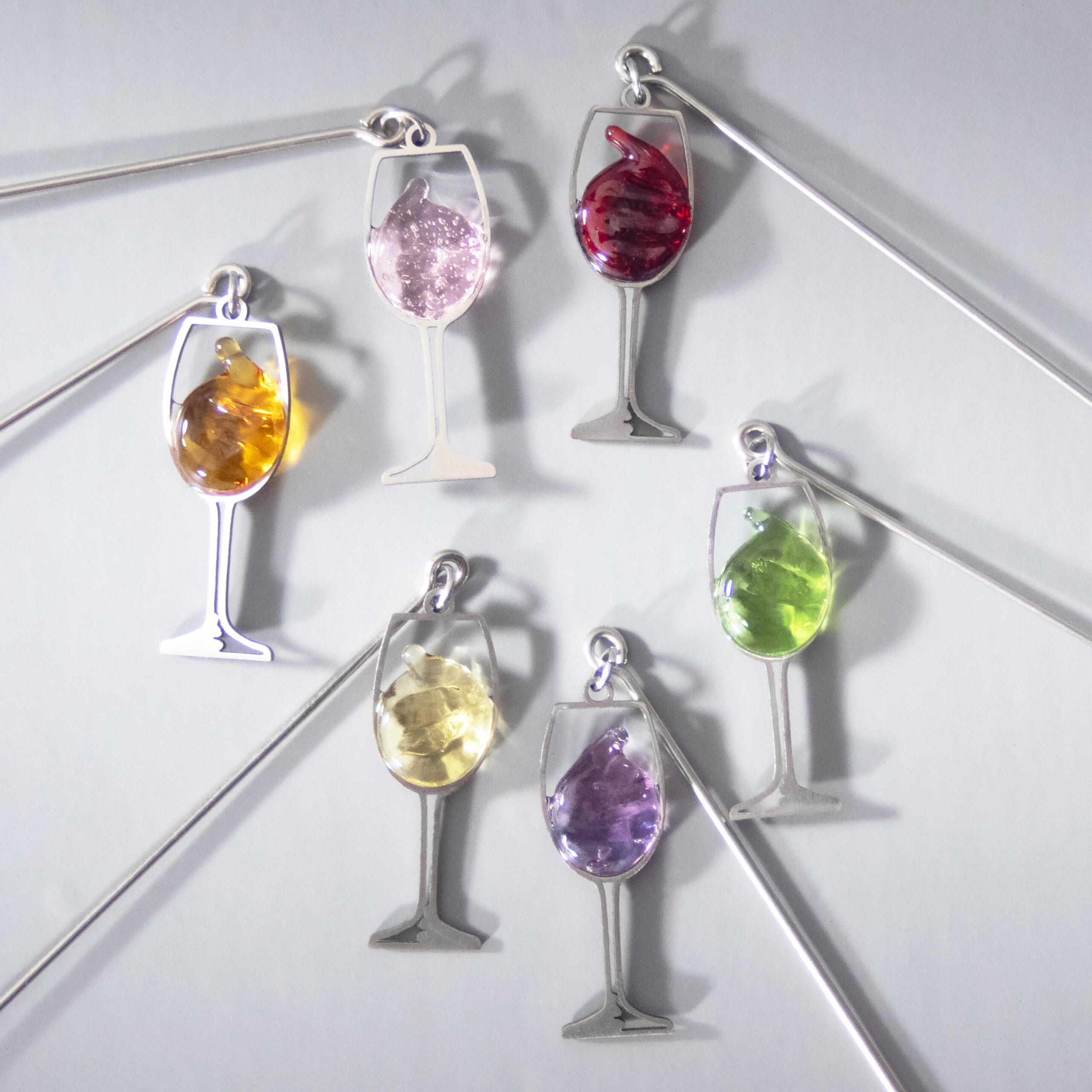 Wholesale Set: Wine Glass Jewelry Lapel Pin (10 units)